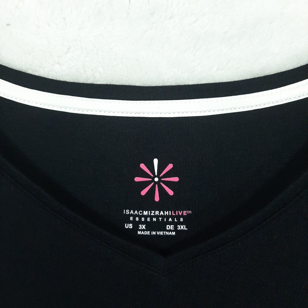 Isaac Mizrahi Live Essentials Goth Black V-Neck‎ Tank Swing Top Plus Size 3X